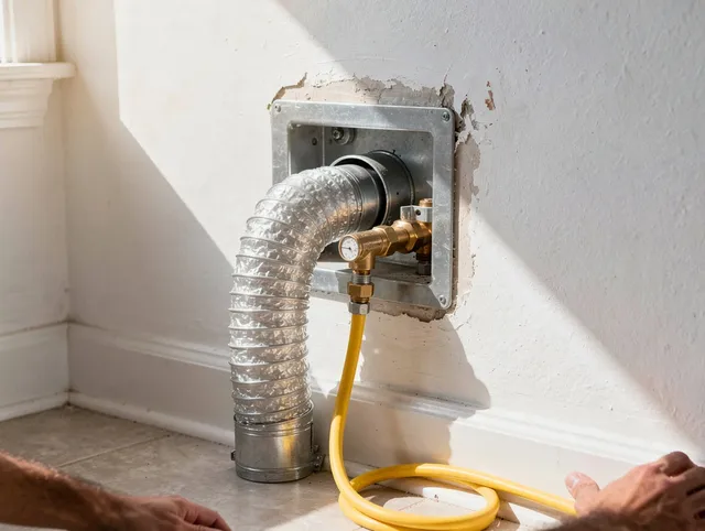 Mahoning Dryer Vent Cleaning certified technician performing specialized gas dryer vent cleaning in Mahoning